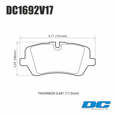 Колодки тормозные DC1692V17 DC brakes Street STR.S, задние RANGE ROVER SPORT; IV; DISCOVERY V; Колодки тормозные DC1692V17 DC brakes Street STR.S, задние RANGE ROVER SPORT; IV; DISCOVERY V;
