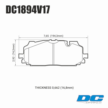 Колодки тормозные DC1894V17 DC brakes Street STR.S, перед A4 B9; A5 F53; Q5 FYB; Q7 4MB; Akebono; Колодки тормозные DC1894V17 DC brakes Street STR.S, перед A4 B9; A5 F53; Q5 FYB; Q7 4MB; Akebono;