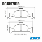 Колодки тормозные DC1897V15 DC brakes Street STR.S, перед A4 B9; A5 F53; Q5 FYB; суппорт ATE;