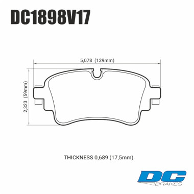 Колодки тормозные DC1898V17 DC brakes Street STR.S, задн A4 B9; A5 F53; Q5 FYB; Q7 4MB; TOUAREG CR7 Колодки тормозные DC1898V17 DC brakes Street STR.S, задн A4 B9; A5 F53; Q5 FYB; Q7 4MB; TOUAREG CR7