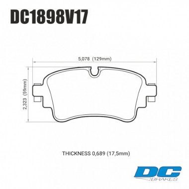 Колодки тормозные DC1898V17 DC brakes Street STR.S, задн A4 B9; A5 F53; Q5 FYB; Q7 4MB; TOUAREG CR7 Колодки тормозные DC1898V17 DC brakes Street STR.S, задн A4 B9; A5 F53; Q5 FYB; Q7 4MB; TOUAREG CR7