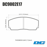 Колодки тормозные DC9002E17 DC Brakes RT.2 4 piston; AP Racing CP2279D50; CP3799; Proma