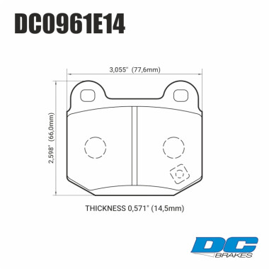 Колодки тормозные DC0961E14 DC Brakes RT.2 задние MMC Lancer Evo V-IX / SUBARU WRX Sti Колодки тормозные DC0961E14 DC Brakes RT.2 задние MMC Lancer Evo V-IX / SUBARU WRX Sti