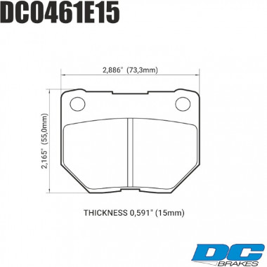 Колодки тормозные DC0461E15 DC Brakes RT.2 задние SUBARU Impreza WRX Колодки тормозные DC0461E15 DC Brakes RT.2 задние SUBARU Impreza WRX