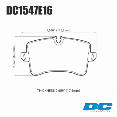 Колодки тормозные DC1547E16 DC Brakes RT.2 задн. AUDI RS5; RS7; S7; S6; PORSCHE MACAN Колодки тормозные DC1547E16 DC Brakes RT.2 задн. AUDI RS5; RS7; S7; S6; PORSCHE MACAN