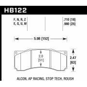 Колодки тормозные HB122R.980 HAWK Street Race; 25mm