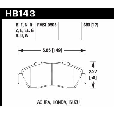 Колодки тормозные HB143F.680 HAWK HPS передние HONDA Колодки тормозные HB143F.680 HAWK HPS передние HONDA