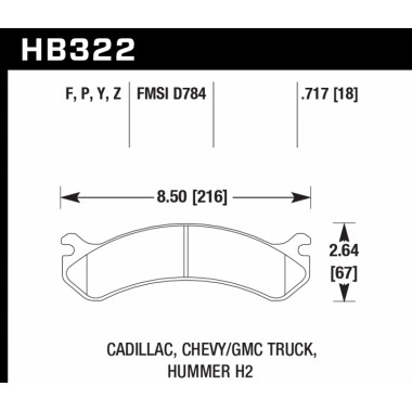 Колодки тормозные HB322P.717 HAWK SD передние Hummer H2 / CHEVROLET Suburban Колодки тормозные HB322P.717 HAWK SD передние Hummer H2 / CHEVROLET Suburban