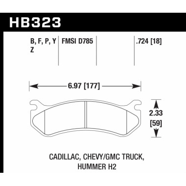 Колодки тормозные HB323P.724 HAWK SD задние Hummer H2 / CHEVROLET Tahoe Колодки тормозные HB323P.724 HAWK SD задние Hummer H2 / CHEVROLET Tahoe