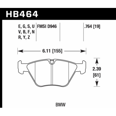 Колодки тормозные HB464B.764 HAWK Street 5.0 передние BMW 3' (E46), M3 (E46), 5 (E39), X3 (E83) Колодки тормозные HB464B.764 HAWK Street 5.0 передние BMW 3' (E46), M3 (E46), 5 (E39), X3 (E83)