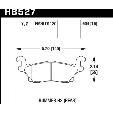 Колодки тормозные HB527Y.604 HAWK LTS задние Hummer H3 Колодки тормозные HB527Y.604 HAWK LTS задние Hummer H3