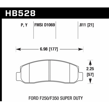 Колодки тормозные HB528P.811 HAWK SuperDuty перед Ford F250, F350 Колодки тормозные HB528P.811 HAWK SuperDuty перед Ford F250, F350