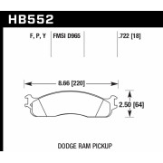 Колодки тормозные HB552Y.722 HAWK LTS DODGE RAM