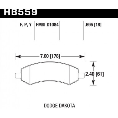 Колодки тормозные HB559Y.695 HAWK LTS перед DODGE RAM 1500, DURANGO Колодки тормозные HB559Y.695 HAWK LTS перед DODGE RAM 1500, DURANGO