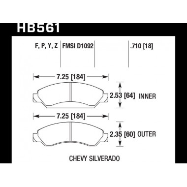 Колодки тормозные HB561Y.710 HAWK LTS передние CADILLAC Escalade / Chevrolet Tahoe Колодки тормозные HB561Y.710 HAWK LTS передние CADILLAC Escalade / Chevrolet Tahoe