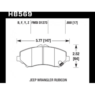 Колодки тормозные HB569Y.650 HAWK LTS перед Jeep Liberty (KJ) 2008-> ; Wrangler 2007-> Колодки тормозные HB569Y.650 HAWK LTS перед Jeep Liberty (KJ) 2008-> ; Wrangler 2007->