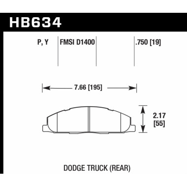 Колодки тормозные HB634P.750 HAWK SuperDuty задн. Dodge RAM 2500 Колодки тормозные HB634P.750 HAWK SuperDuty задн. Dodge RAM 2500