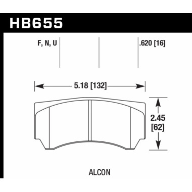 Колодки тормозные HB655F.620 HAWK HPS, ALCON Mono4 Колодки тормозные HB655F.620 HAWK HPS, ALCON Mono4