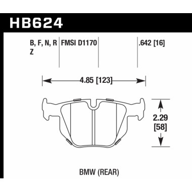 Колодки тормозные HB624B.642 HAWK Street 5.0 задние BMW E90 / E92 335i Колодки тормозные HB624B.642 HAWK Street 5.0 задние BMW E90 / E92 335i
