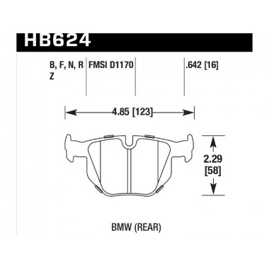 Колодки тормозные HB624B.642 HAWK Street 5.0 задние BMW E90 / E92 335i Колодки тормозные HB624B.642 HAWK Street 5.0 задние BMW E90 / E92 335i