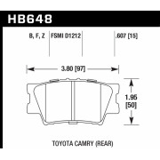 Колодки тормозные HB648B.607 HAWK Street 5.0 задние TOYOTA CAMRY 2007-2018 / RAV 4 2005->