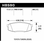 Колодки тормозные HB590Y.682 HAWK LTS задн. Pajero 4 / Lexus LX570 / Toyota LC200 Tundra, SEQUOIA