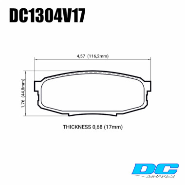 Колодки тормозные DC1304V17 DC brakes Street HD, задние LEXUS LX570, LX450D, TOYOTA LC200 Tundra Колодки тормозные DC1304V17 DC brakes Street HD, задние LEXUS LX570, LX450D, TOYOTA LC200 Tundra