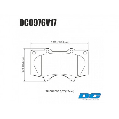 Колодки тормозные DC0976V17 DC brakes Street HD, перед LEXUS GX460 / GX470; Prado 150/120; PAJERO Колодки тормозные DC0976V17 DC brakes Street HD, перед LEXUS GX460 / GX470; Prado 150/120; PAJERO