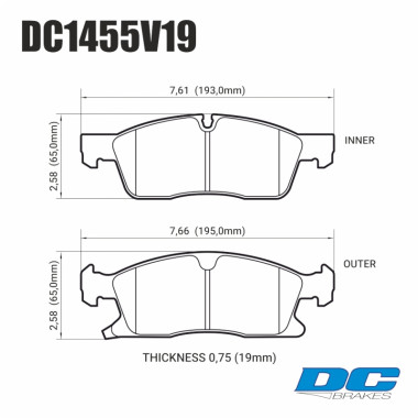 Колодки тормозные DC1455V19 DC Brakes Street HD, передние Jeep Grand Cherokee WK2/Dodge Durango 2 Колодки тормозные DC1455V19 DC Brakes Street HD, передние Jeep Grand Cherokee WK2/Dodge Durango 2