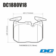 Колодки тормозные DC1880V18 DC brakes Street STR.S, перед BMW M4 F82, F32; M3 F80 F30; F20 F22 F87 M