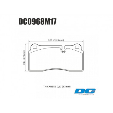 Колодки тормозные DC0968M17 DC Brakes Race Track, Brembo 4 порш. перед Tesla 3, Y; Nissan GTR R35 Колодки тормозные DC0968M17 DC Brakes Race Track, Brembo 4 порш. перед Tesla 3, Y; Nissan GTR R35