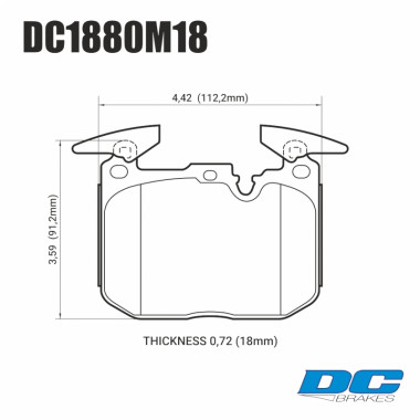 Колодки тормозные DC1880M18 DC brakes Race Track, перед BMW M4 F82, F32; M3 F80 F30; F20 F22 F87 M Колодки тормозные DC1880M18 DC brakes Race Track, перед BMW M4 F82, F32; M3 F80 F30; F20 F22 F87 M