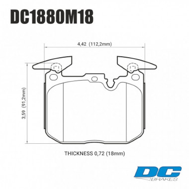 Колодки тормозные DC1880M18 DC brakes Race Track, перед BMW M4 F82, F32; M3 F80 F30; F20 F22 F87 M Колодки тормозные DC1880M18 DC brakes Race Track, перед BMW M4 F82, F32; M3 F80 F30; F20 F22 F87 M