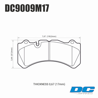 Колодки тормозные DC9009M17 DC brakes Race Track, Brembo 6 поршней тип J, N / PORSCHE 911 (997) Колодки тормозные DC9009M17 DC brakes Race Track, Brembo 6 поршней тип J, N / PORSCHE 911 (997)