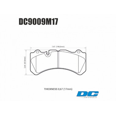 Колодки тормозные DC9009M17 DC brakes Race Track, Brembo 6 поршней тип J, N / PORSCHE 911 (997) Колодки тормозные DC9009M17 DC brakes Race Track, Brembo 6 поршней тип J, N / PORSCHE 911 (997)
