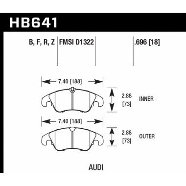 Колодки тормозные HB641R.696 HAWK Street Race; 18mm Колодки тормозные HB641R.696 HAWK Street Race; 18mm