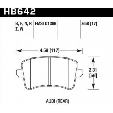 Колодки тормозные HB642N.658 HAWK HP Plus; 17mm Колодки тормозные HB642N.658 HAWK HP Plus; 17mm