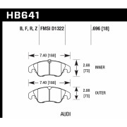 Колодки тормозные HB641N.696 HAWK HP Plus Audi A5, A4 (1LA), Q5