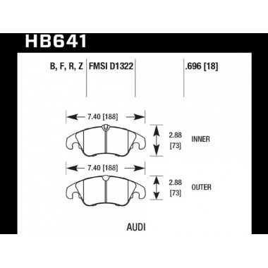 Колодки тормозные HB641N.696 HAWK HP Plus Audi A5, A4 (1LA), Q5 Колодки тормозные HB641N.696 HAWK HP Plus Audi A5, A4 (1LA), Q5
