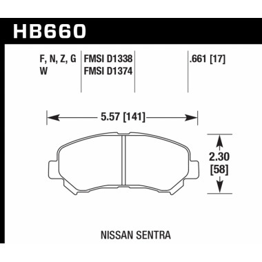 Колодки тормозные HB660F.661 HAWK HPS передние MAZDA CX-5 / Nissan Qashqai, X-trail, JUKE Колодки тормозные HB660F.661 HAWK HPS передние MAZDA CX-5 / Nissan Qashqai, X-trail, JUKE