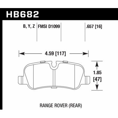Колодки тормозные HB682Z.657 HAWK Perf. Ceramic задние Land Rover Discovery/Range Rover/Sport Колодки тормозные HB682Z.657 HAWK Perf. Ceramic задние Land Rover Discovery/Range Rover/Sport
