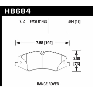 Колодки тормозные HB684Y.694 HAWK LTS Range Rover Sport V8 5.0, 3.0TD Колодки тормозные HB684Y.694 HAWK LTS Range Rover Sport V8 5.0, 3.0TD