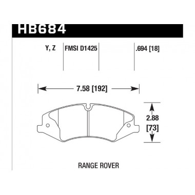 Колодки тормозные HB684Y.694 HAWK LTS Range Rover Sport V8 5.0, 3.0TD Колодки тормозные HB684Y.694 HAWK LTS Range Rover Sport V8 5.0, 3.0TD