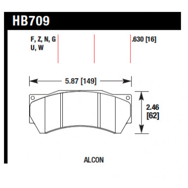 Колодки тормозные HB709F.630 HAWK HPS, REVO by Alcon MONO 6, Alcon Monoblock 6 CAR97 Колодки тормозные HB709F.630 HAWK HPS, REVO by Alcon MONO 6, Alcon Monoblock 6 CAR97
