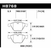Колодки тормозные HB768B.714 HAWK HPS 5.0; 18mm