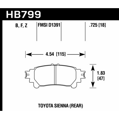 Колодки тормозные HB799B.597 HAWK Street 5.0; задн. Lexus RX350 2013-> ; HIGHLANDER 2013-> Колодки тормозные HB799B.597 HAWK Street 5.0; задн. Lexus RX350 2013-> ; HIGHLANDER 2013->