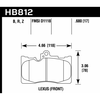 Колодки тормозные HB812B.680 HAWK HPS 5.0 Lexus GS350 передние Колодки тормозные HB812B.680 HAWK HPS 5.0 Lexus GS350 передние