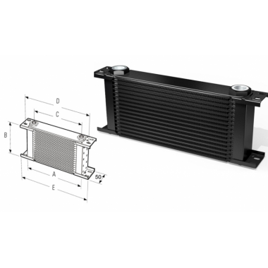 Радиатор масляный 25 рядов; 210 mm ширина; ProLine STD (M22x1,5 выход) Setrab, 50-125-7612 Радиатор масляный 25 рядов; 210 mm ширина; ProLine STD (M22x1,5 выход) Setrab, 50-125-7612