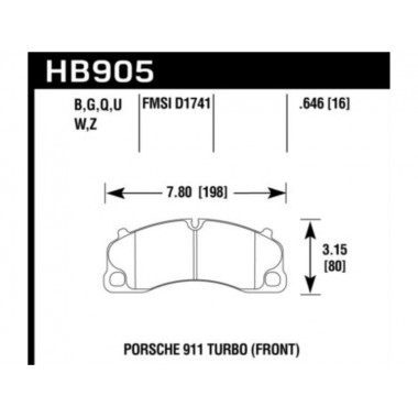 Колодки тормозные HB905B.646 HAWK HPS 5.0 перед Porsche 911 991 Turbo Колодки тормозные HB905B.646 HAWK HPS 5.0 перед Porsche 911 991 Turbo