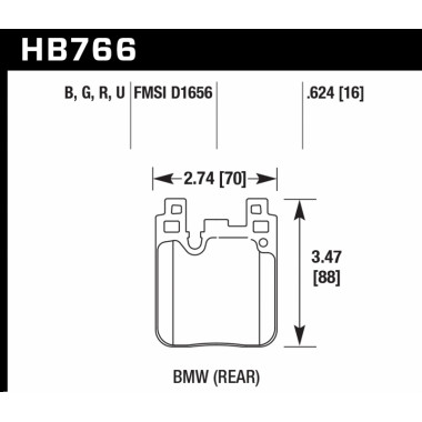 Колодки тормозные HB766U.624 HAWK DTC-70; задн. BMW M4 F82, F32; M3 F80 F30; F20 F22 F87 M-Perfor Колодки тормозные HB766U.624 HAWK DTC-70; задн. BMW M4 F82, F32; M3 F80 F30; F20 F22 F87 M-Perfor